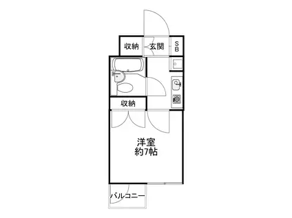 スワンハイツ(1K/2階)の間取り写真