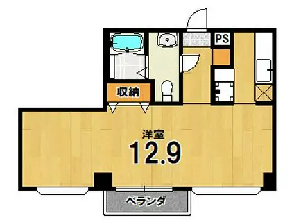 フルフィルたかの(1K/3階)の間取り写真