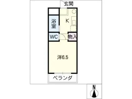シェルブライト三番館(ワンルーム/2階)の間取り写真