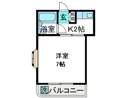 メラレンタルハウスNO4(1K/4階)の間取り写真