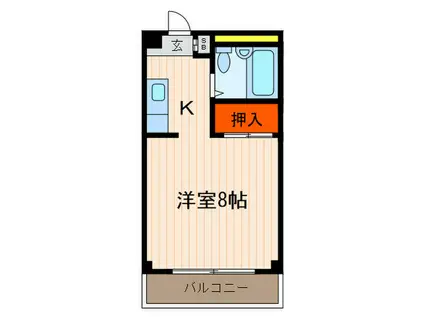 山本マンション(1K/2階)の間取り写真