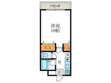 エルム松ヶ崎(1K/2階)の間取り写真