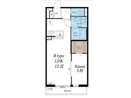 リブリ・クリークウエスト(1LDK/3階)の間取り写真