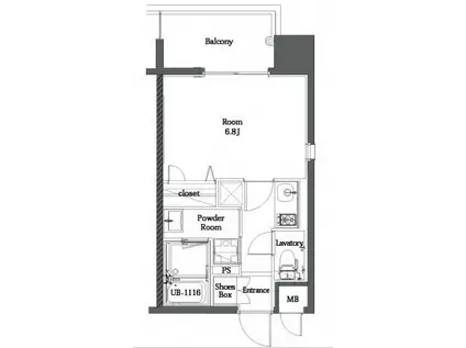 エンクレスト博多MATE(1K/10階)の間取り写真