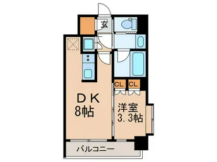 リリエンベルグ目白壱番館(1DK/8階)の間取り写真