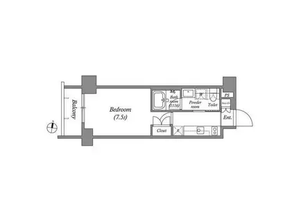 LASANTE桜新町(1K/3階)の間取り写真