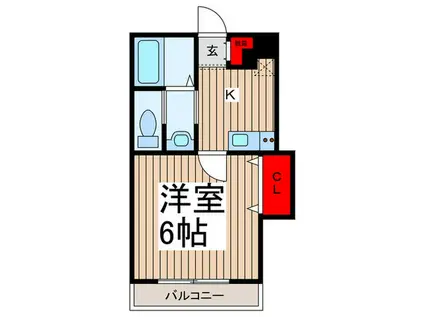 WILL GRANO岩槻(1K/1階)の間取り写真