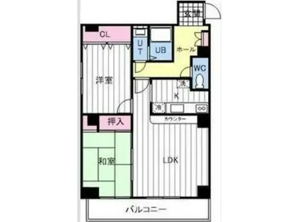 アルファスクエア北23条(2LDK/2階)の間取り写真