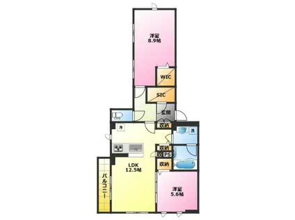 SPACIOUS日吉スペイシャスヒヨシ(2LDK/2階)の間取り写真