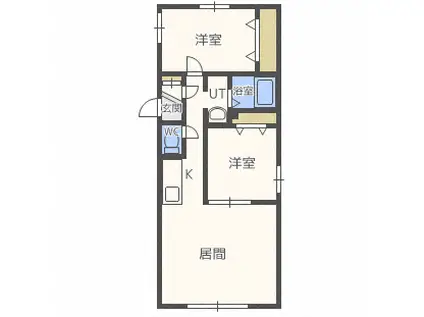 WIN・VENETIAN(2LDK/2階)の間取り写真