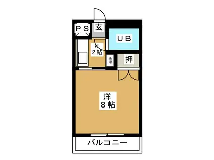 クリーン24(1K/2階)の間取り写真