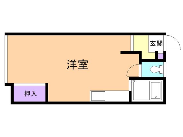 ハイツラポートB(ワンルーム/1階)の間取り写真