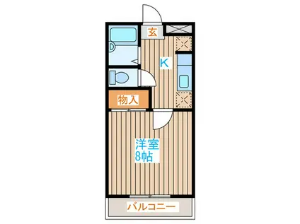 グランデール・コマツ(1K/1階)の間取り写真