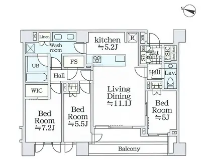ザ・パークハウス千代田六番町(3LDK/5階)の間取り写真