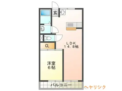 ルビーハイツ大森II(1LDK/2階)の間取り写真