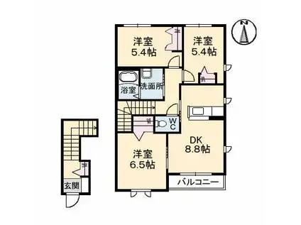 シャーメゾン南青山(3DK/2階)の間取り写真