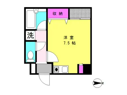 ベレールたまプラーザ(ワンルーム/2階)の間取り写真