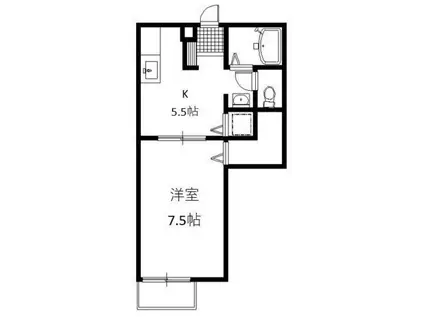 ステラコート(1DK/2階)の間取り写真