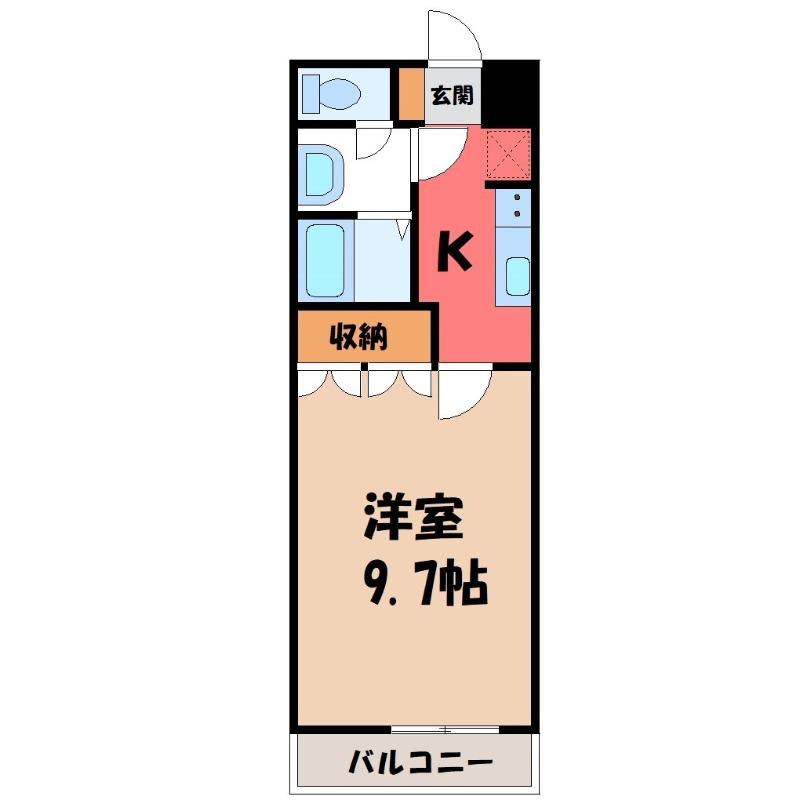 リバージュ(1K/2階)の間取り写真