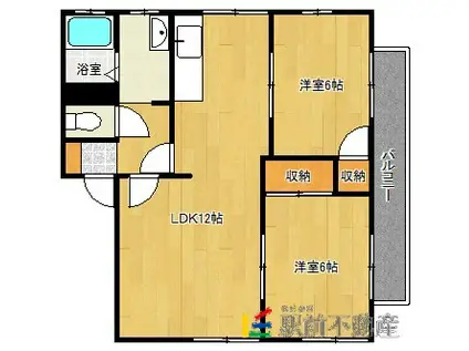 ハピネス25(2LDK/2階)の間取り写真