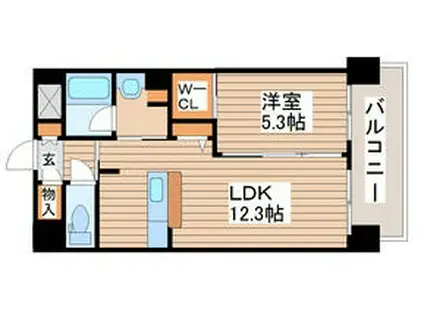 シャーメゾンステージ 広瀬通(1LDK/11階)の間取り写真