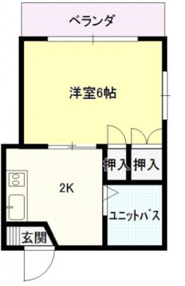 ジョイフル住吉(1K/4階)の間取り写真