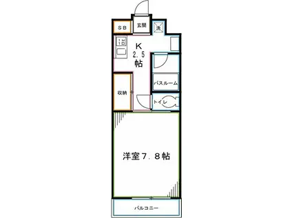 アメニティコウヤマ第15ガーデン(1K/1階)の間取り写真