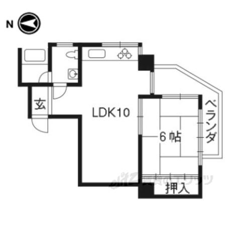 シャトー観月橋(1LDK/3階)の間取り写真