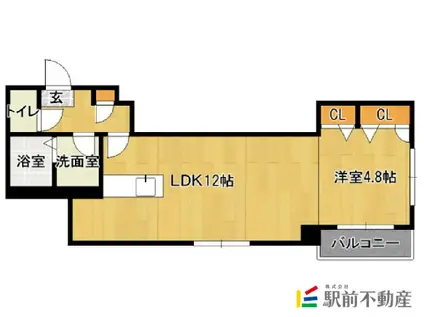 グランメール春日原(1LDK/4階)の間取り写真