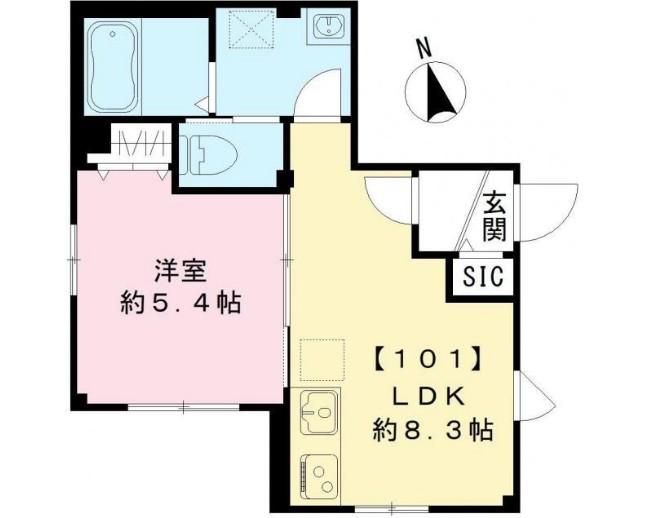 ビューノ.K (1LDK/1階)の間取り写真