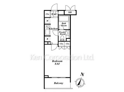 プレミアステージ市ヶ谷河田町(1K/3階)の間取り写真