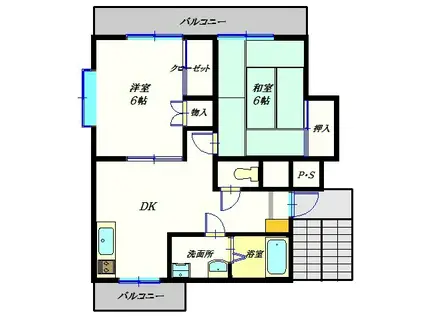 コーポ松清(2DK/1階)の間取り写真