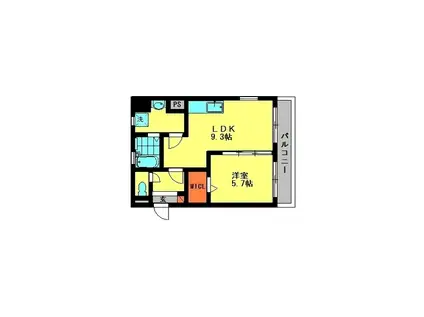 シンパティア大野城(1LDK/5階)の間取り写真