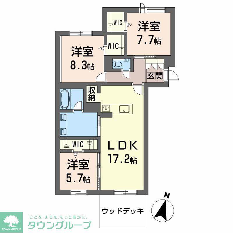 エバンジェリスト(3LDK/1階)の間取り写真
