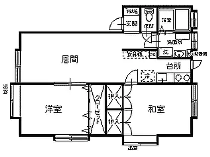 コーポアグリ(2LDK/1階)の間取り写真