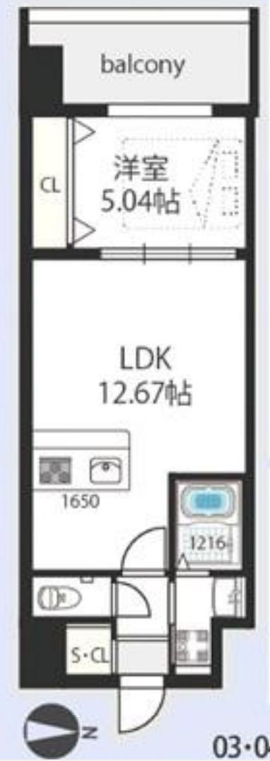 GRAND PASEO サウス(1LDK/7階)の間取り写真