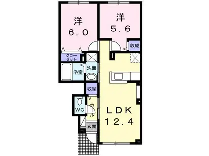 フレシール シャルマン(2LDK/1階)の間取り写真