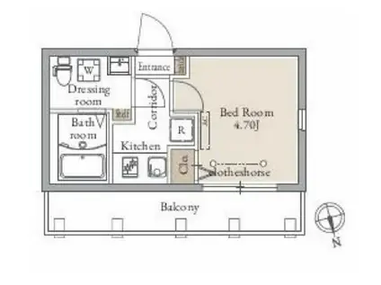 LIVEFLAT千駄木(1K/5階)の間取り写真