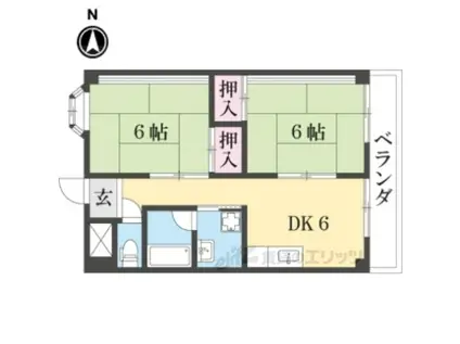 ビワココーポレーションビル(2DK/2階)の間取り写真