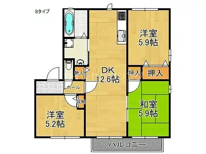 フォレストいずみ(3LDK/2階)の間取り写真