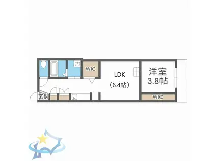 W912(1LDK/2階)の間取り写真