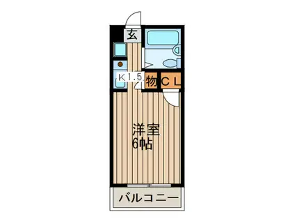 アボニンサカエ(ワンルーム/2階)の間取り写真