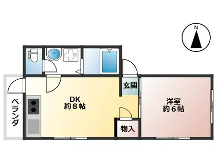 マンションシナーラ(1DK/3階)の間取り写真