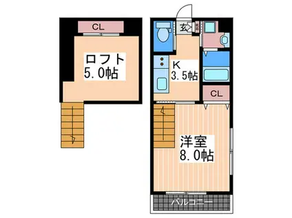 VASTE CLAIR(1K/6階)の間取り写真