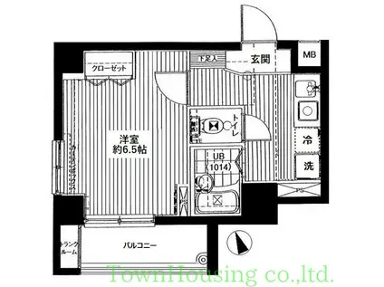 ラ・ピアッツァ麻布十番(1K/4階)の間取り写真