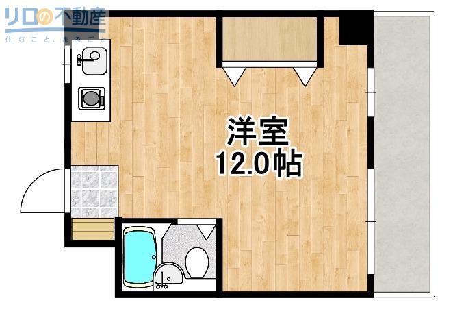 スチューデントルームバラード47(ワンルーム/3階)の間取り写真