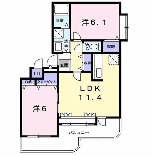 レーヴェ(2LDK/1階)の間取り写真