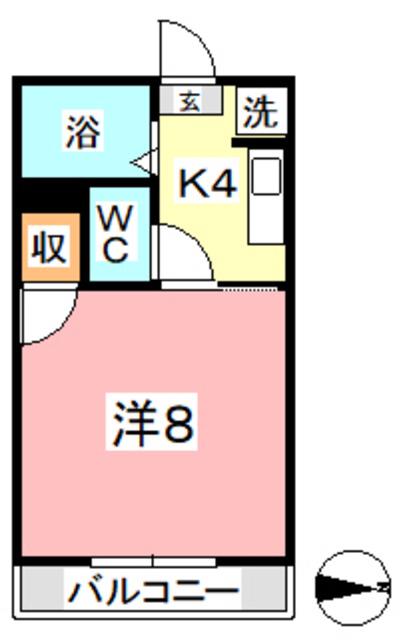 ステーションパレス I(1K/1階)の間取り写真
