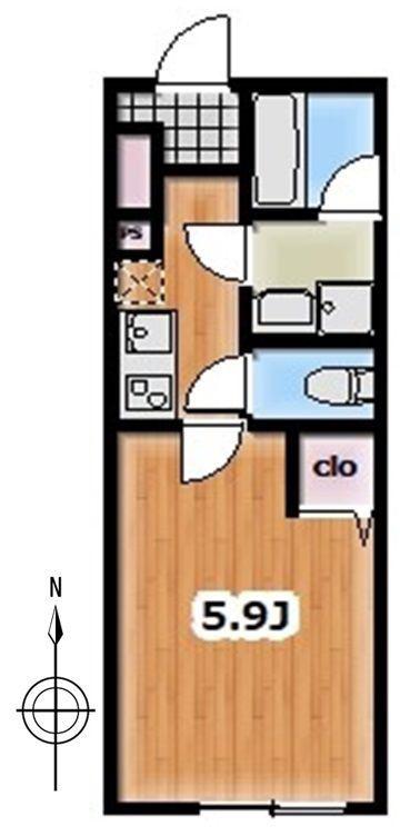 AMBITION草加吉町(1K/3階)の間取り写真