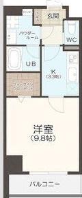 PREMIUM TOWN PLACE(1K/8階)の間取り写真